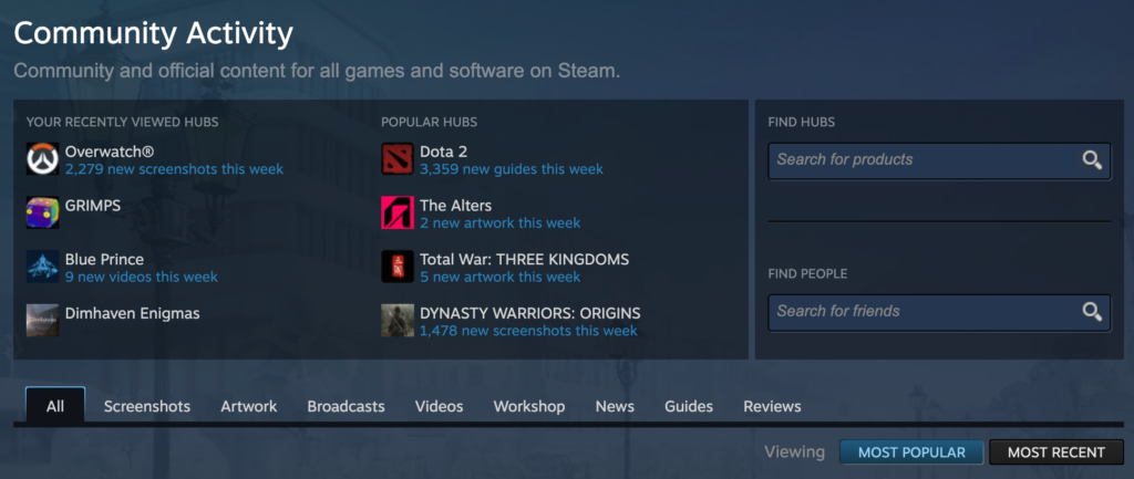 Steam Community Hub